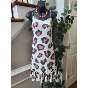 My Stary Women's Beige Polyester Scoop Neck Sleeveless Knee Length Dress Size S